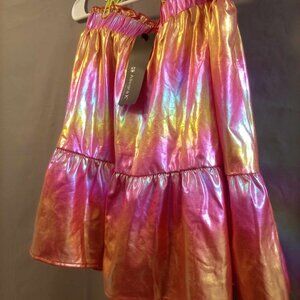 NWT Allegra K Metallic Party A-Line Mini Skirt Sz M